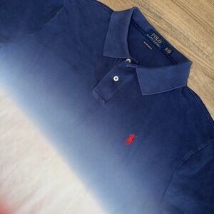 Polo Ralph Lauren Ombre Polo Shirt XL Custom Slim Fit Red White Blue
